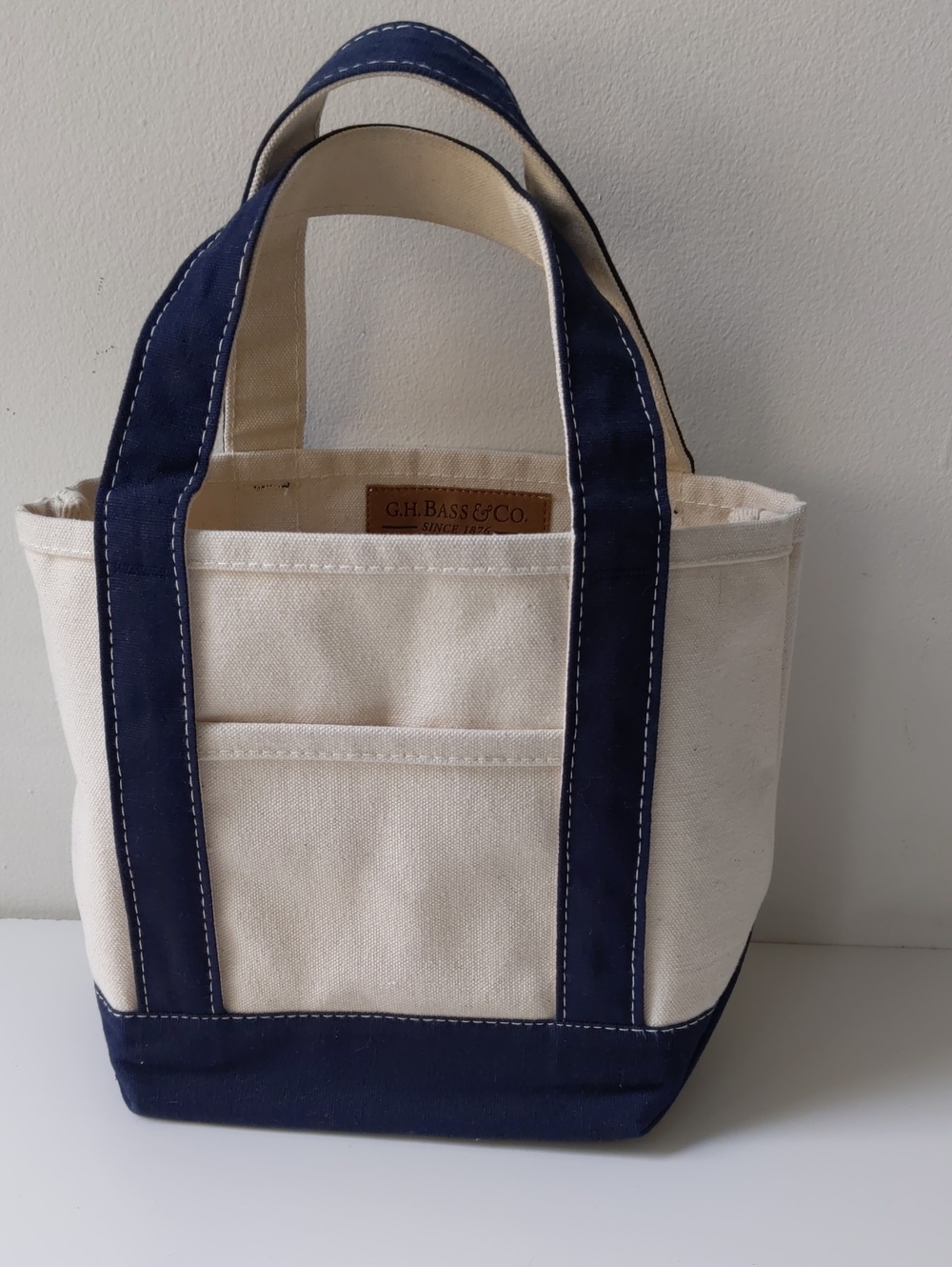 G.H. Bass & Co. Canvas Tote Bag Navy Natural Extra Small